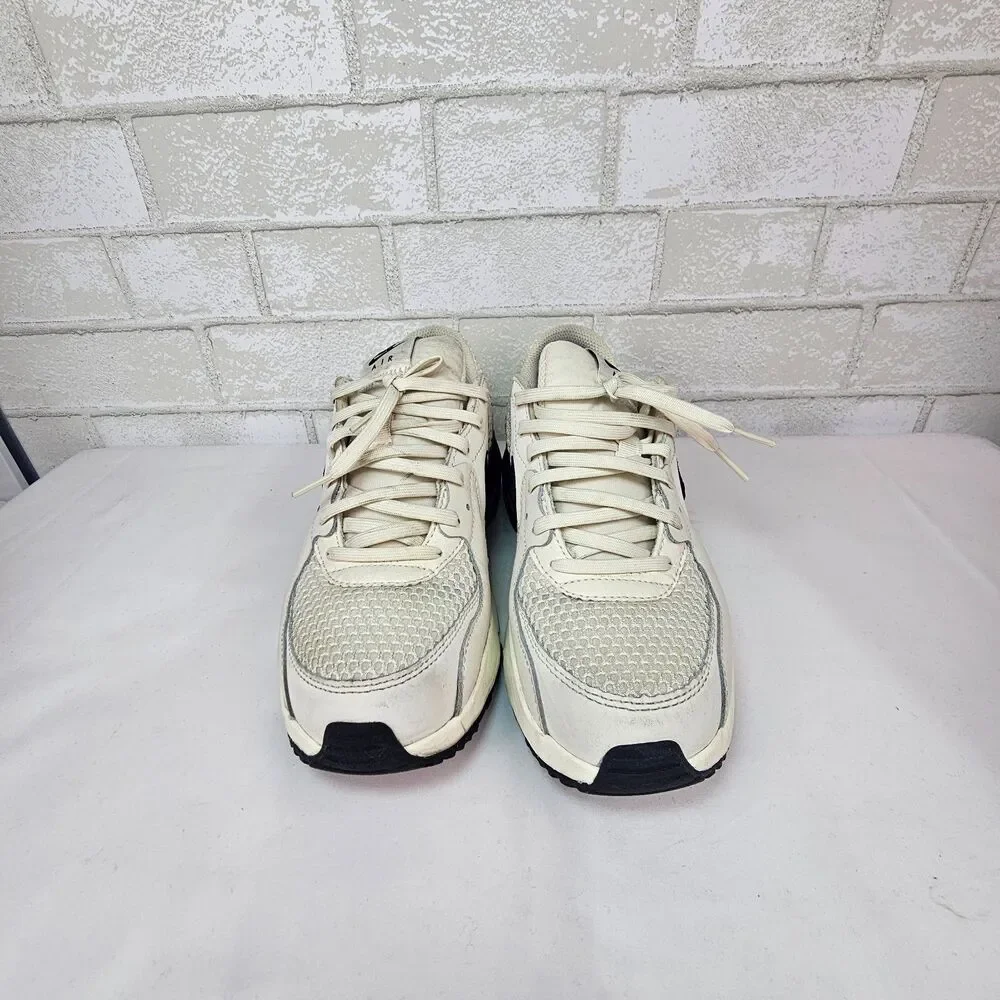 Nike Air Max Excee Sneakers Women 8 White Black Metallic Gold Running Shoes